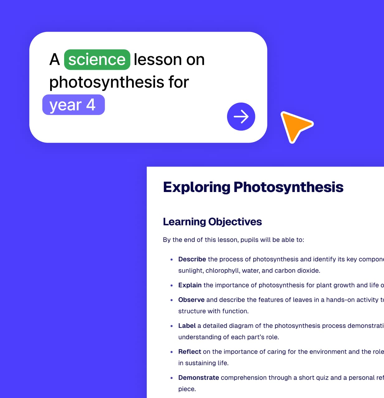 Professional lesson plan creation interface