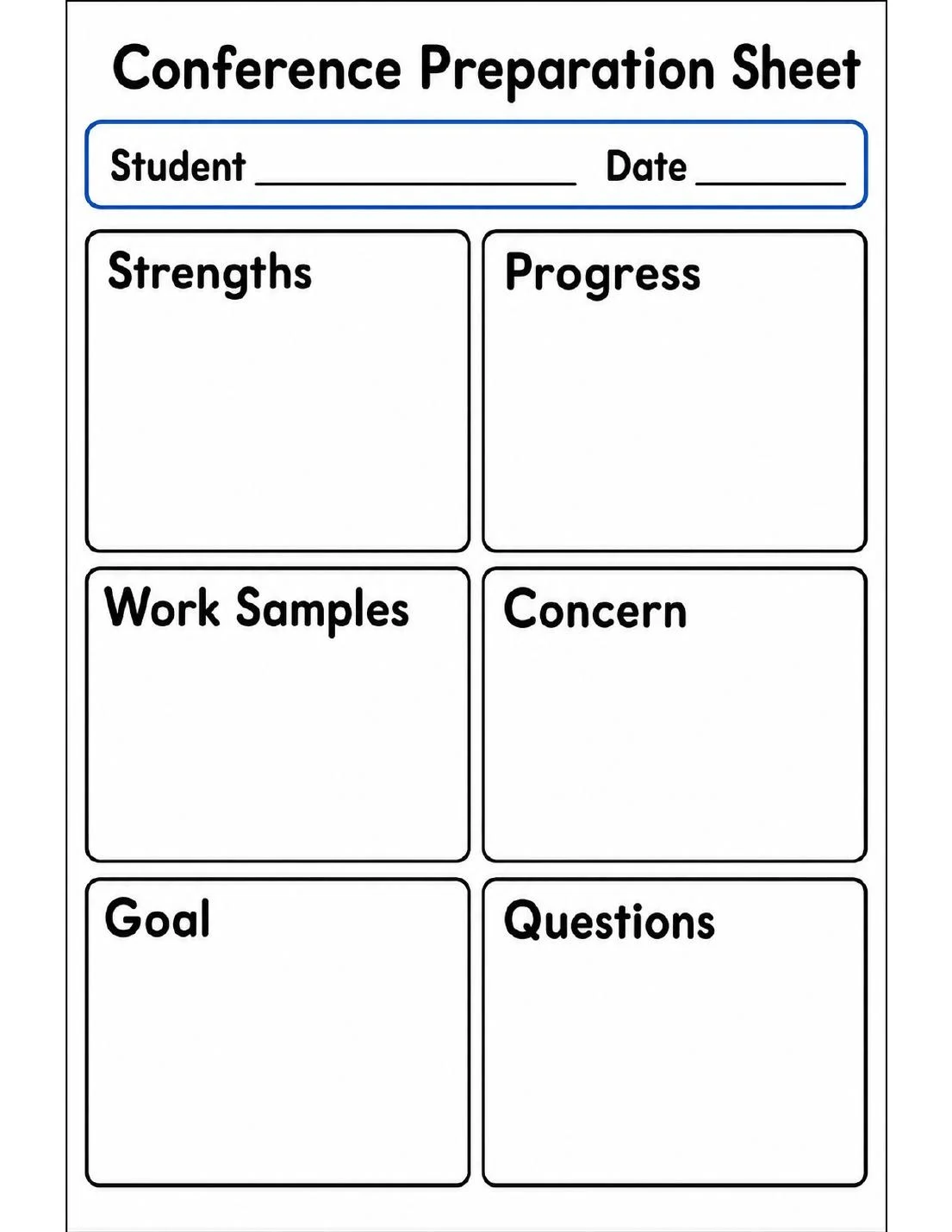 Example page from Parent-Teacher Conference & Report Card Toolkit