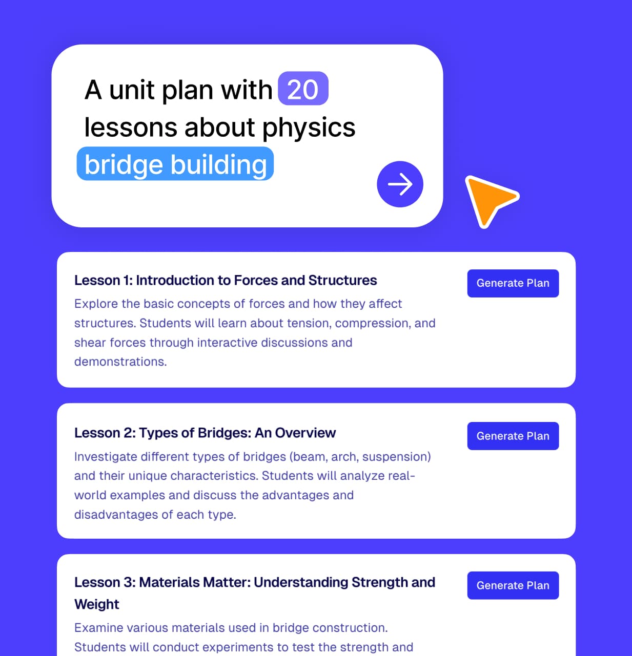 MAT unit planning interface