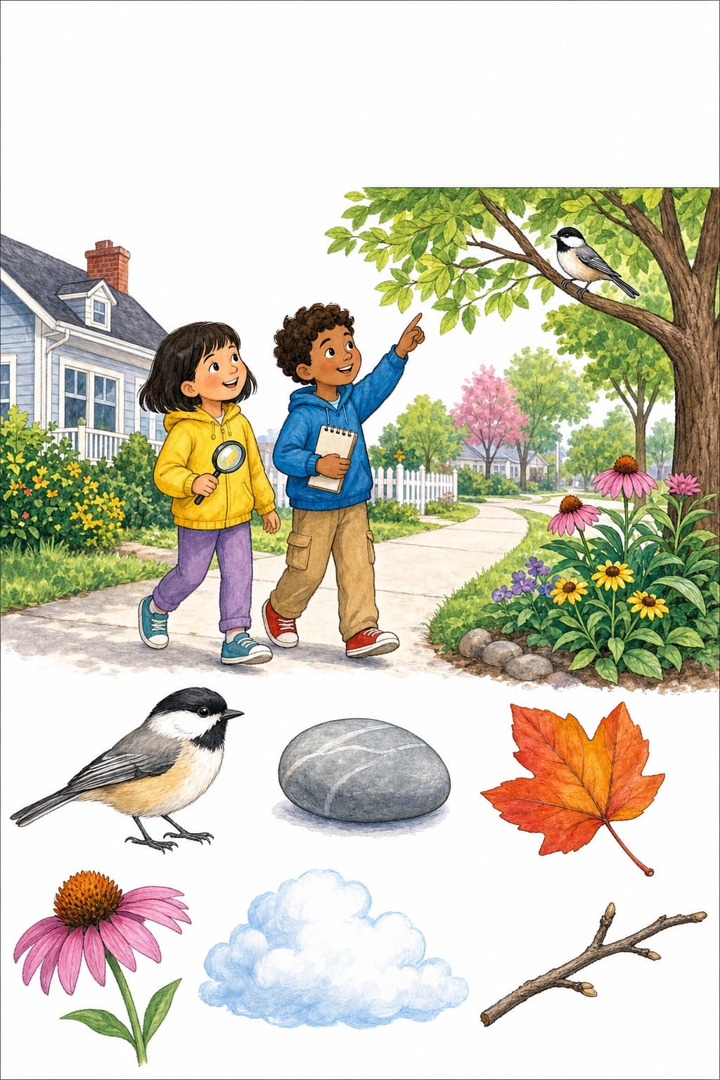 Nature scavenger hunt page from the homeschool bundle