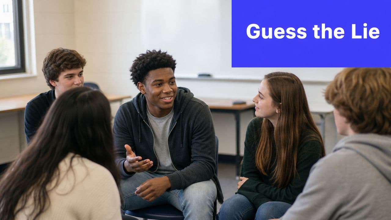 A diverse group of high school students sitting in a circle participating in an ice breaker activity.
