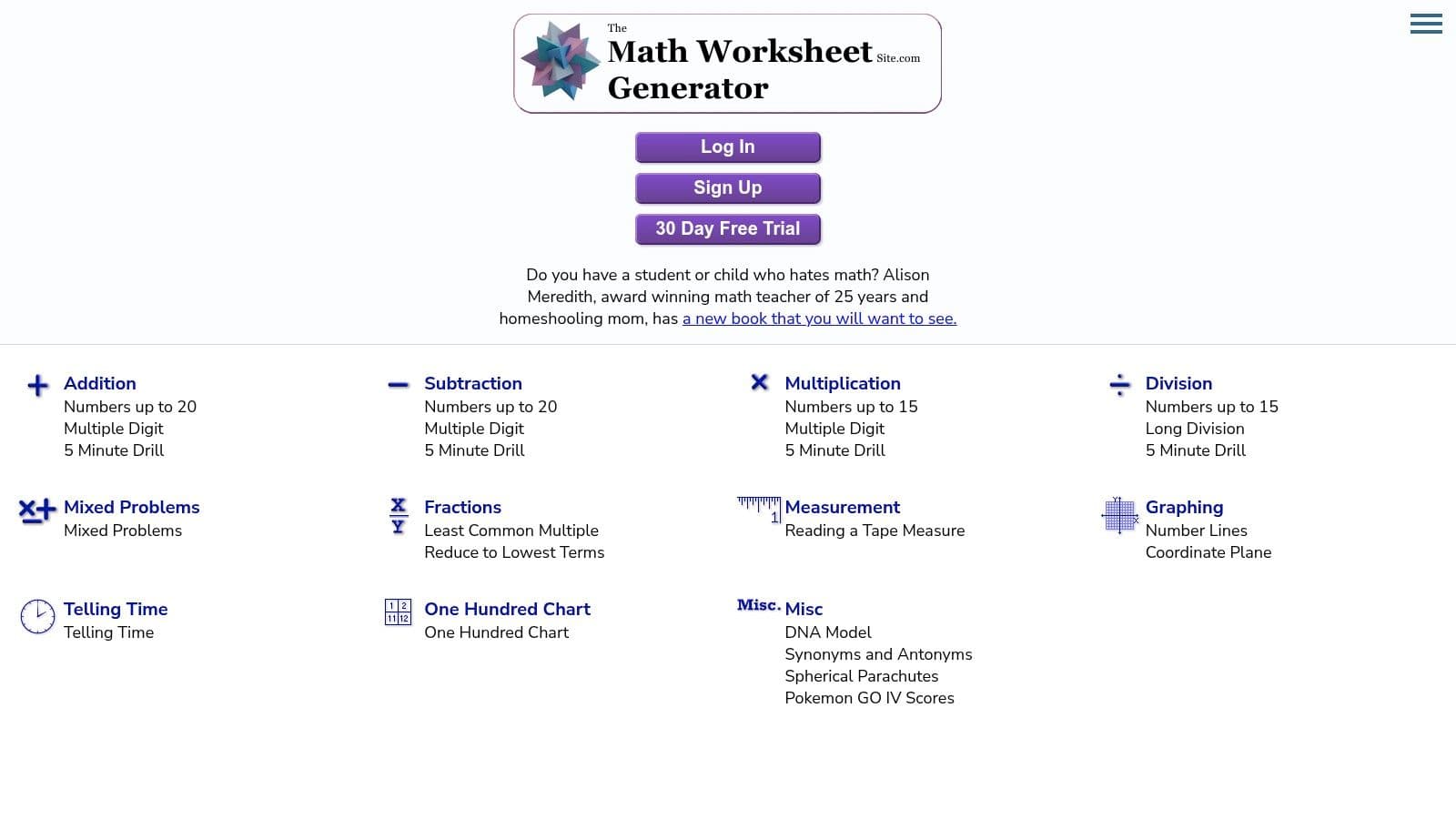 The Math Worksheet Site