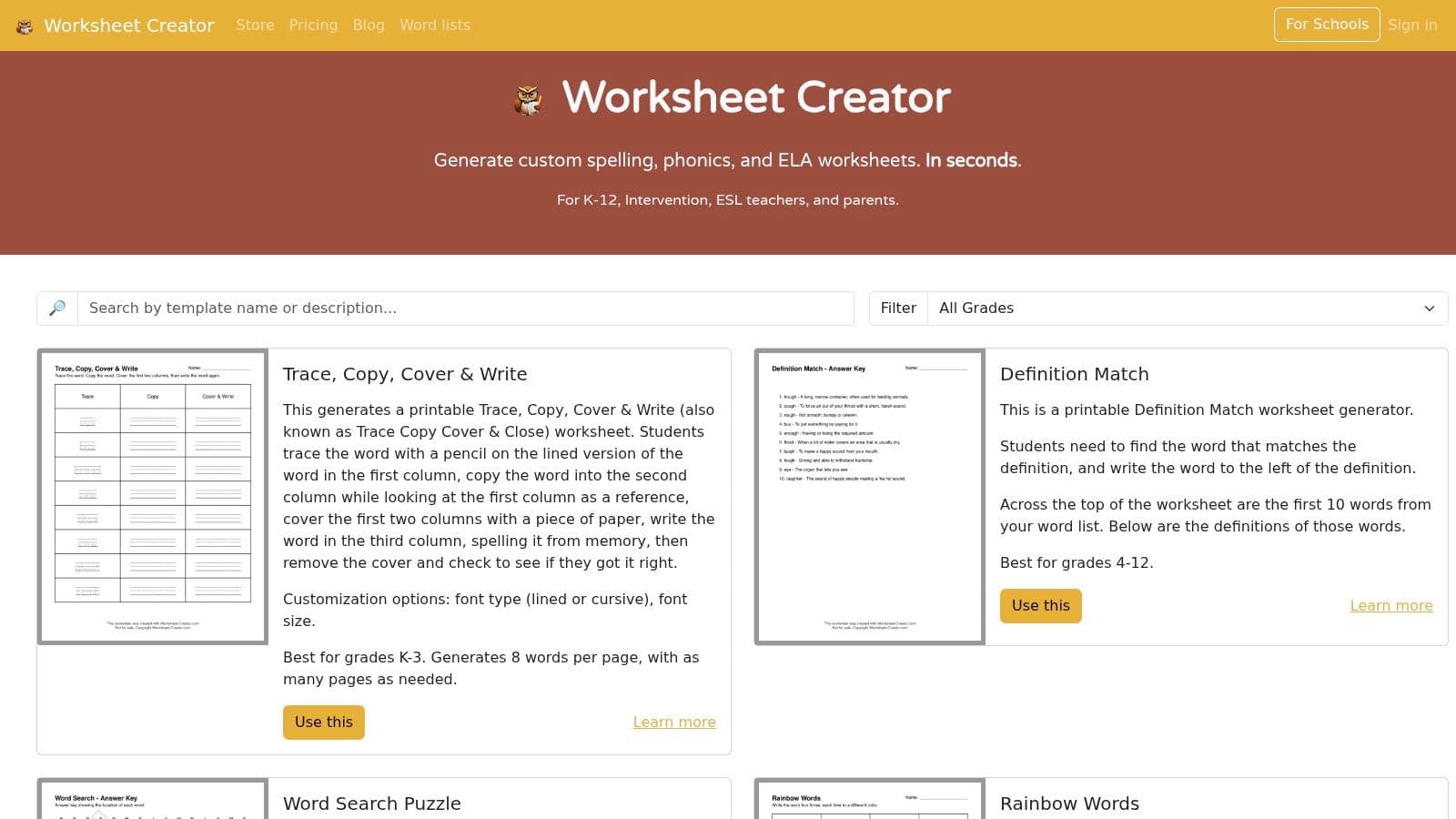 Worksheet Creator