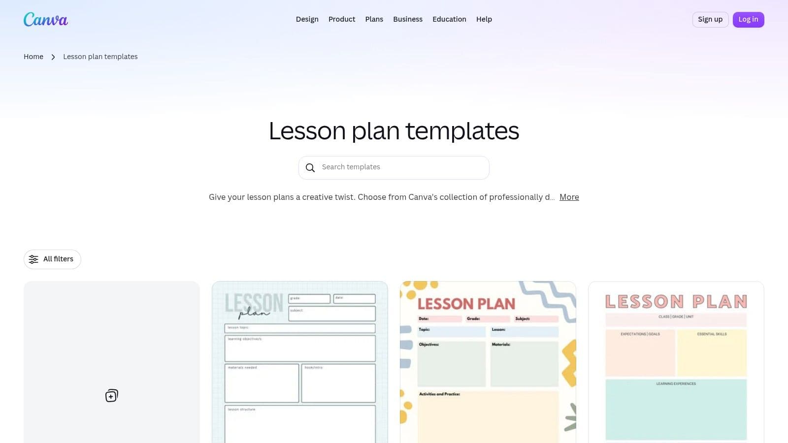 Canva Lesson Plan Templates