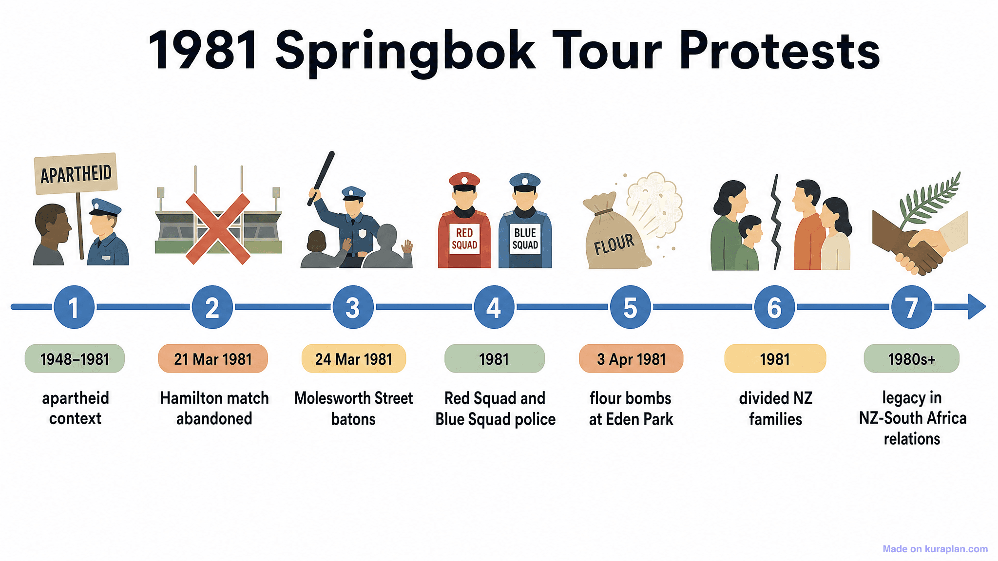1981 Springbok Tour Protests Timeline