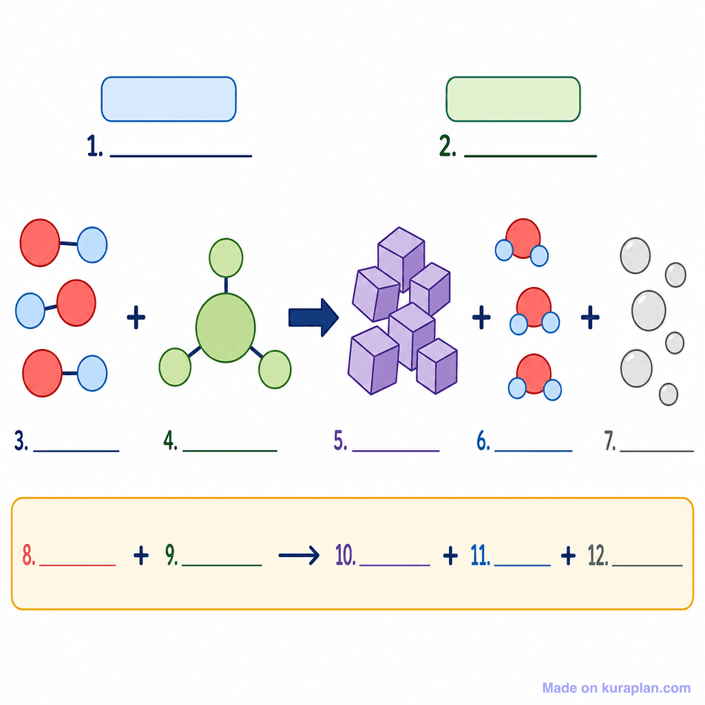 Acid-Carbonate Neutralisation Reaction Diagram (simple, unlabeled)