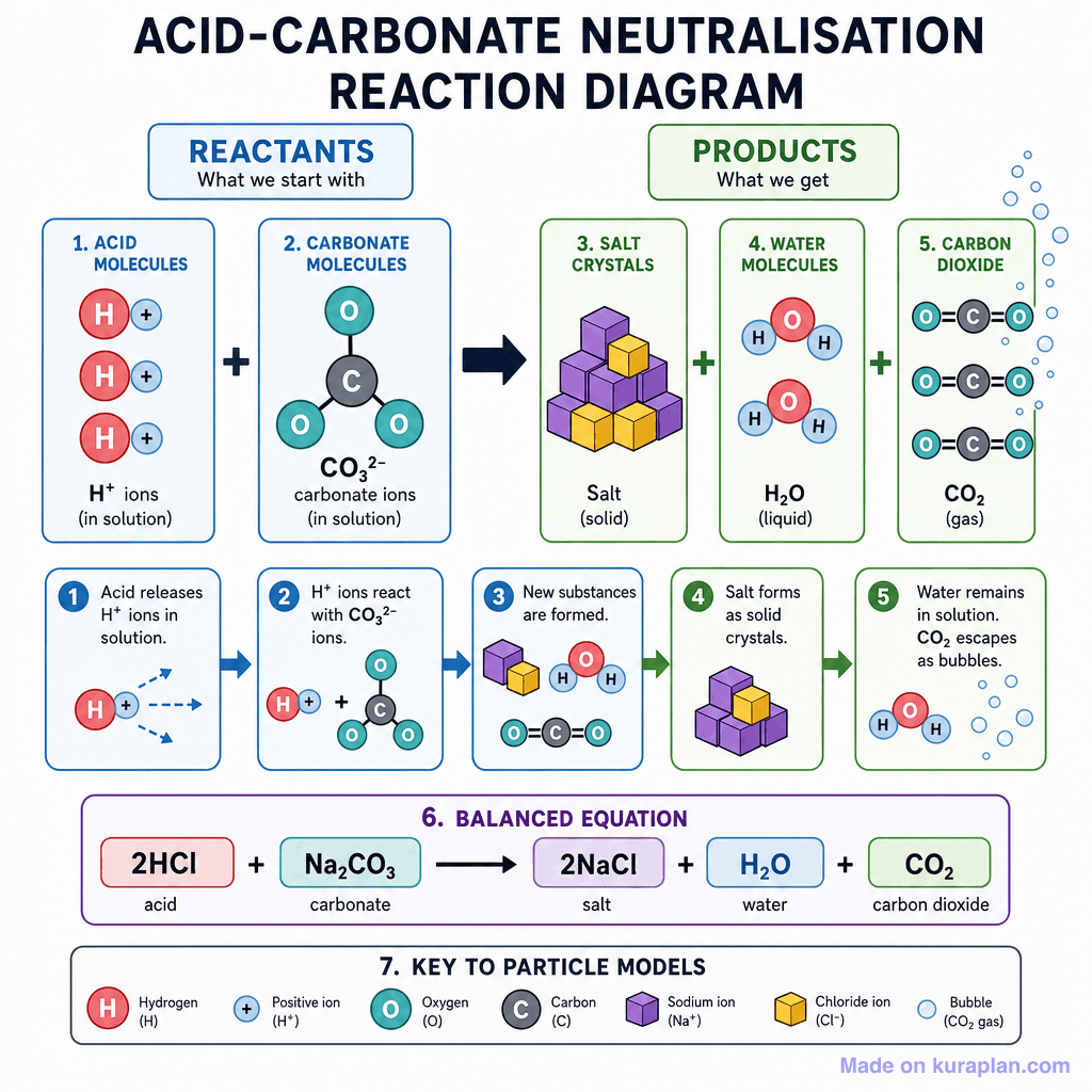 Acid-Carbonate Neutralisation Reaction Diagram (detailed)