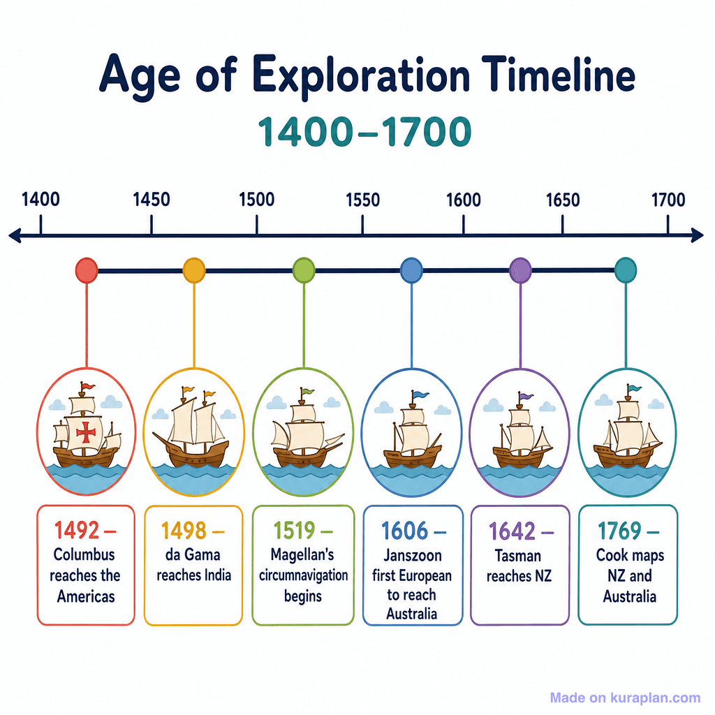 Age of Exploration Timeline (1400–1700) (simple)