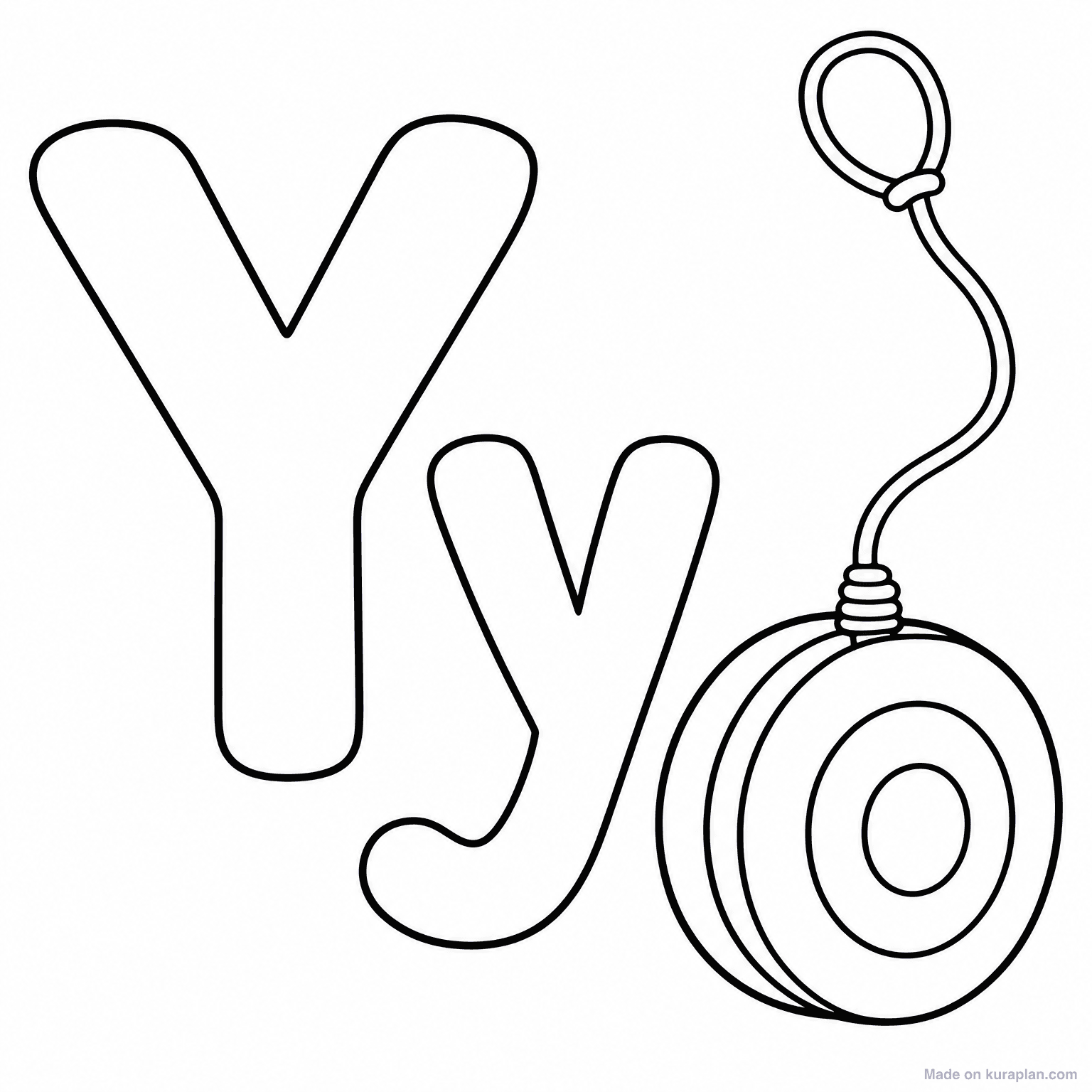 Y is for Yoyo — Coloring Page