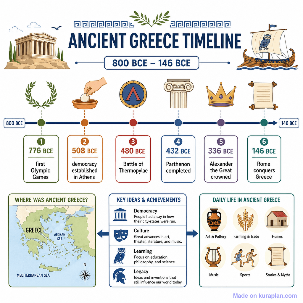 Ancient Greece Timeline (detailed)