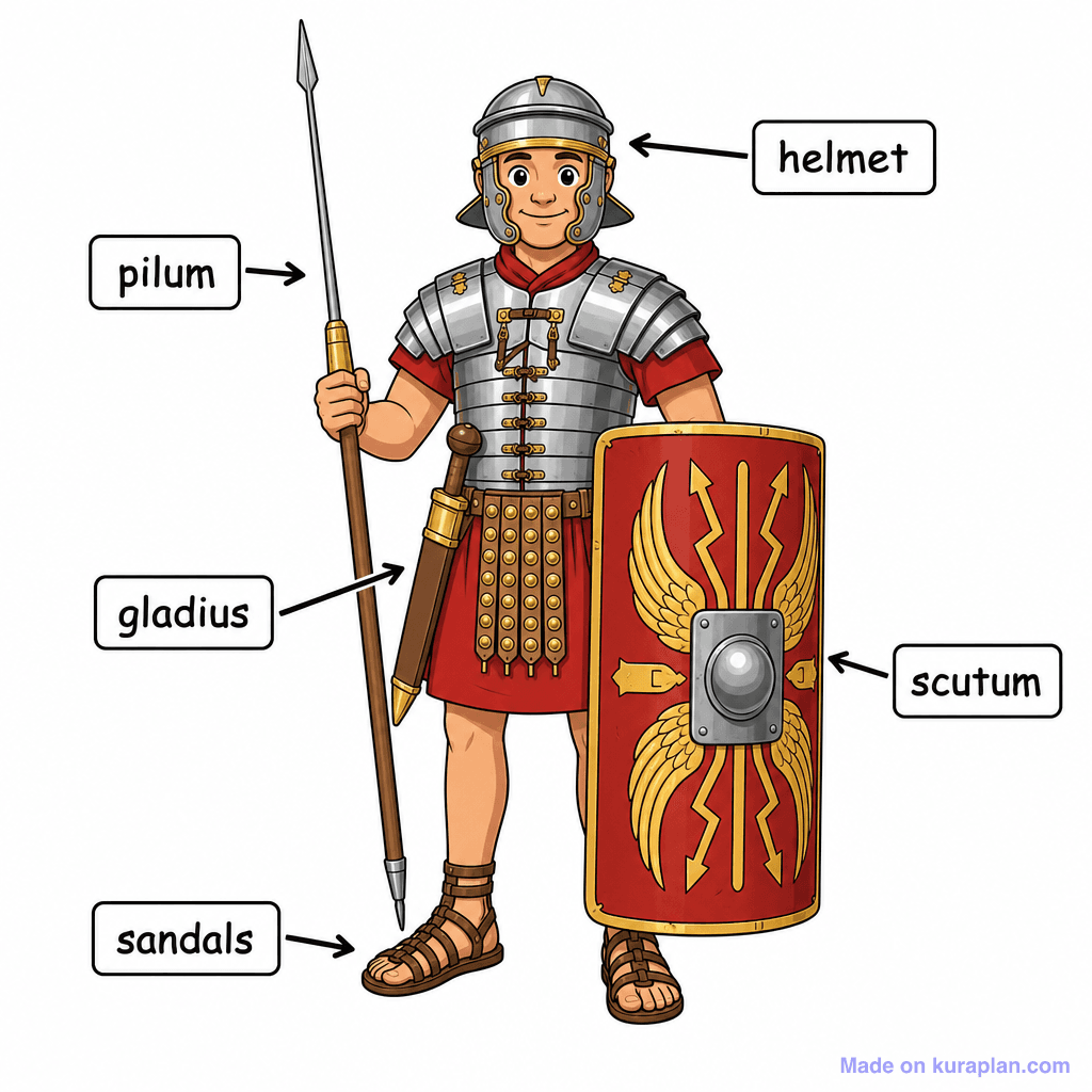 Ancient Rome Soldier Anatomy Labelled