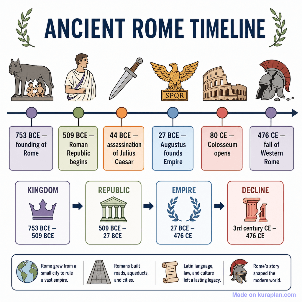 Ancient Rome Timeline (detailed)