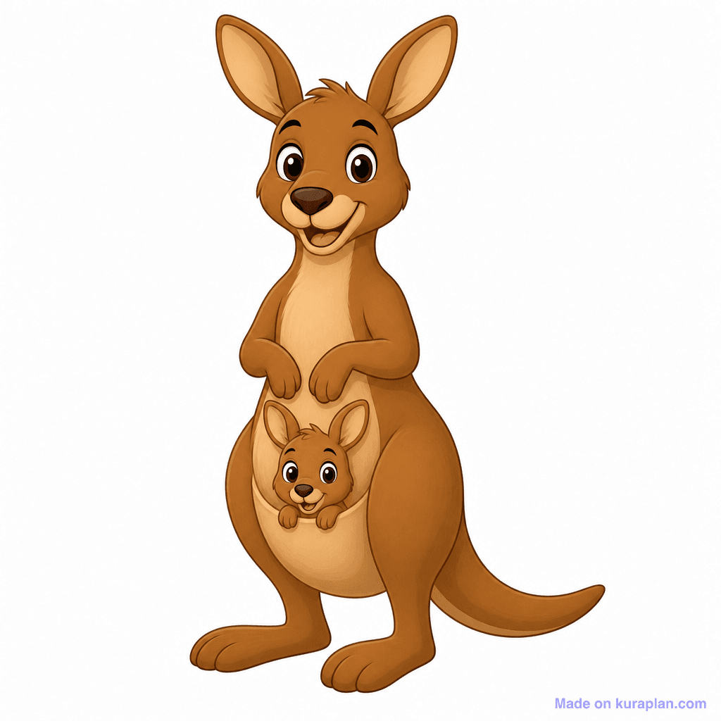 Animal Kangaroo With Joey
