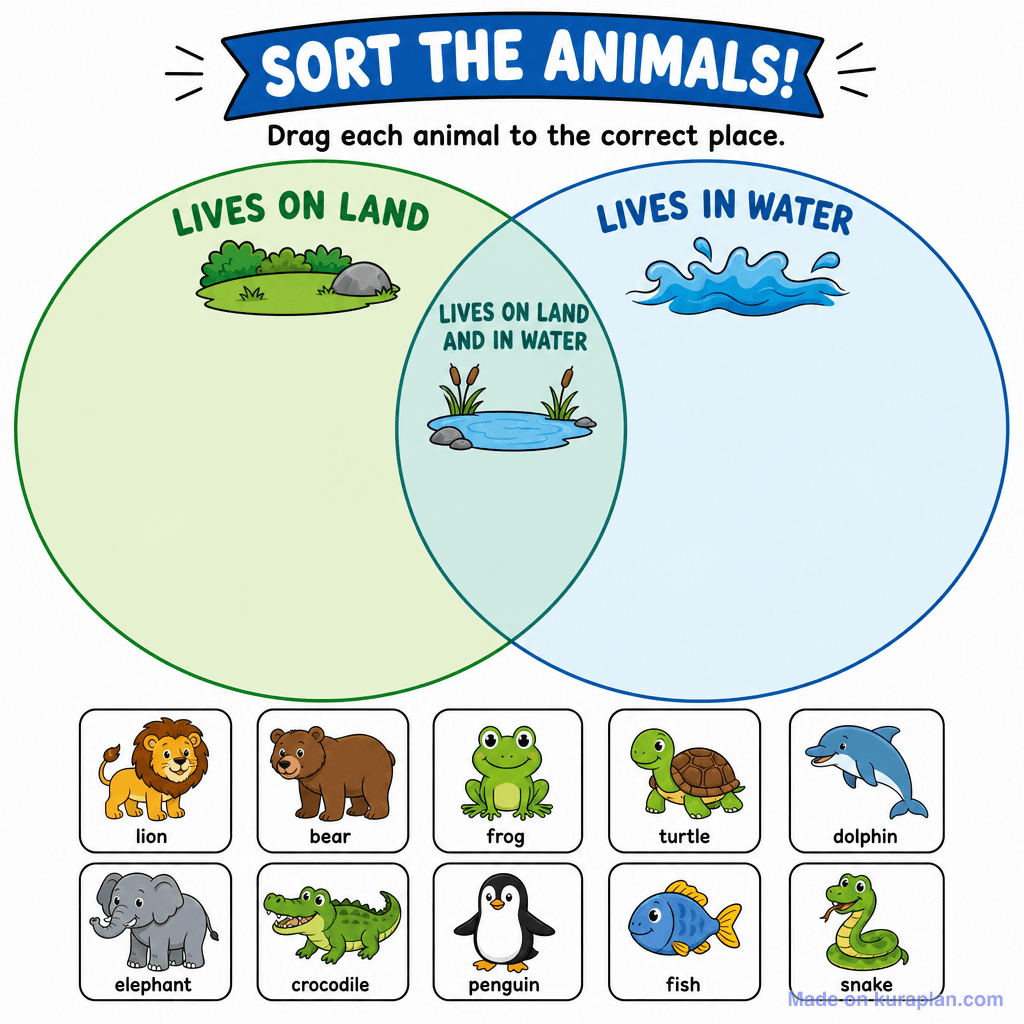 Animal Sorting Venn Template
