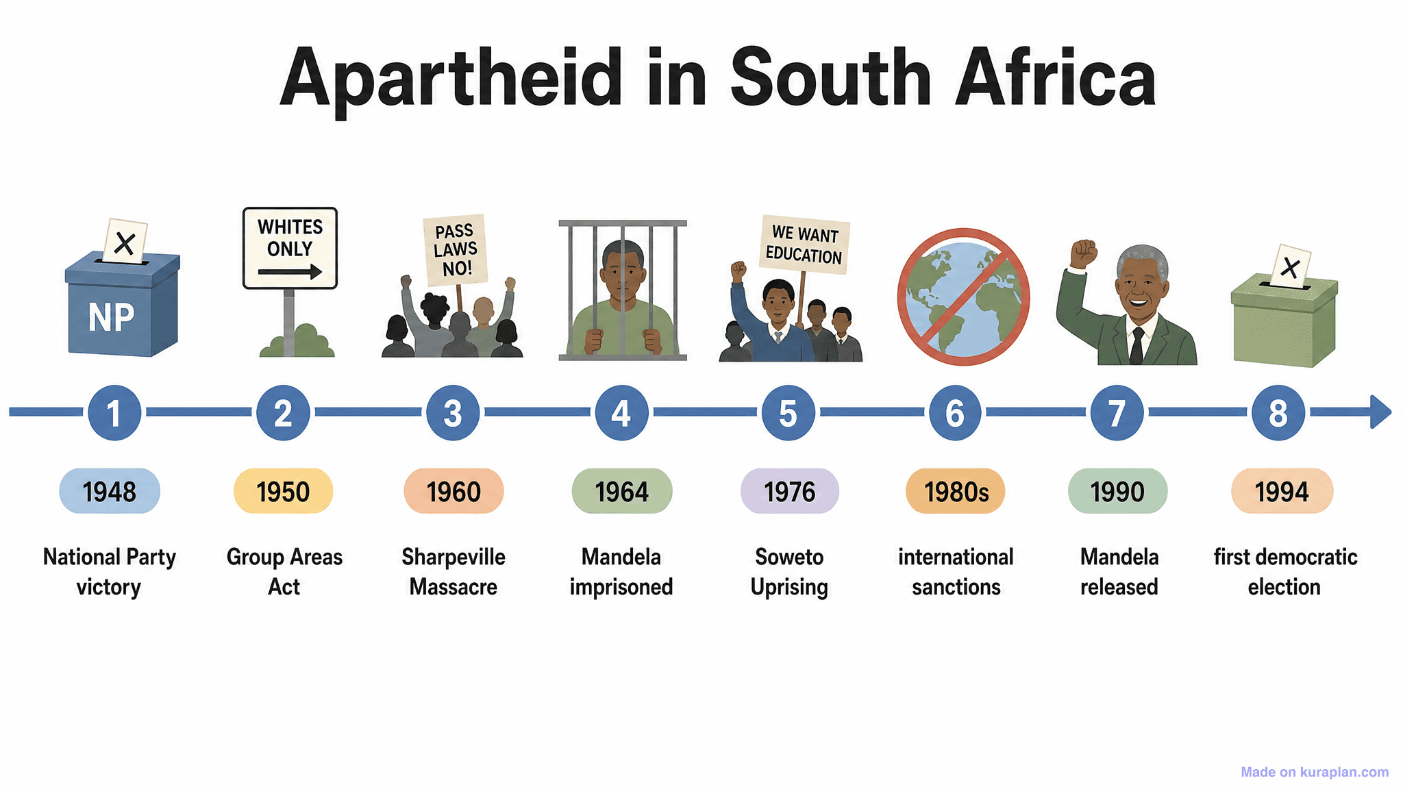 Apartheid in South Africa Timeline