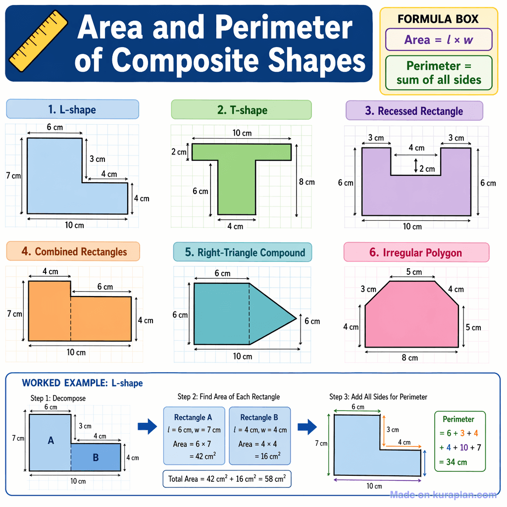 Area and Perimeter of Composite Shapes (simple)