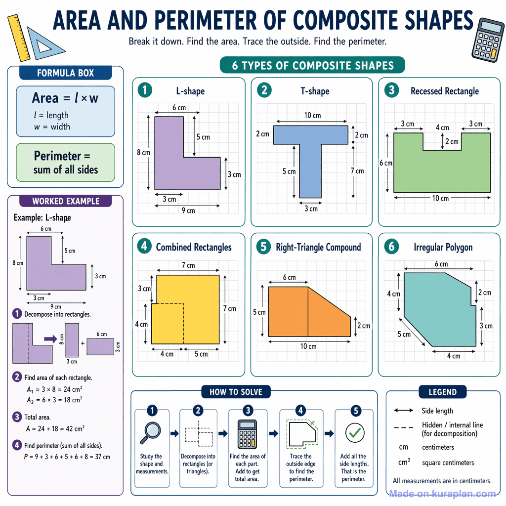 Area and Perimeter of Composite Shapes (detailed)