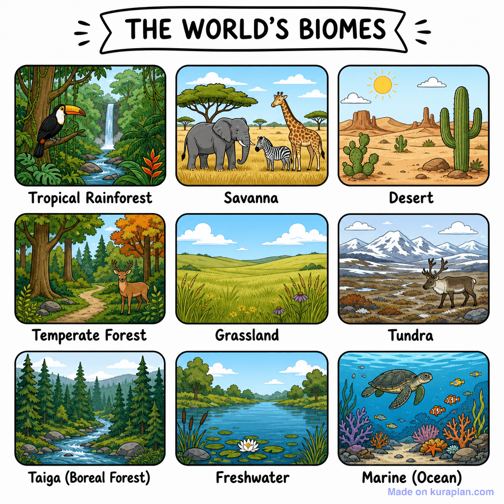 Biomes World Comparison Grid
