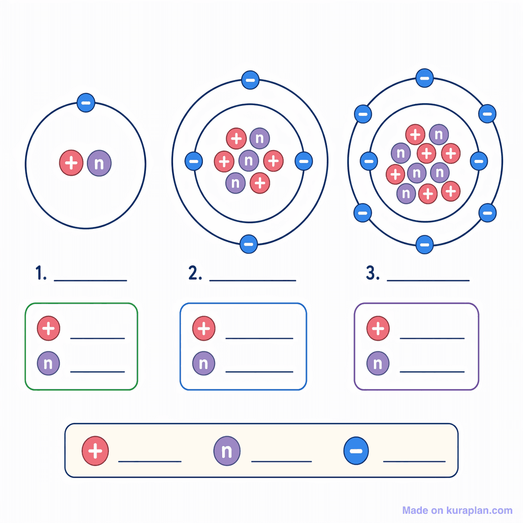 Bohr Atom Diagrams (simple, unlabeled)