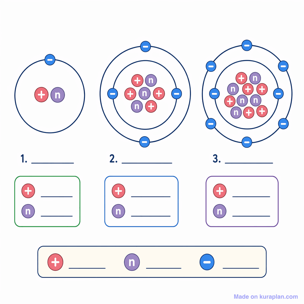 Bohr Atom Diagrams (simple, unlabeled)