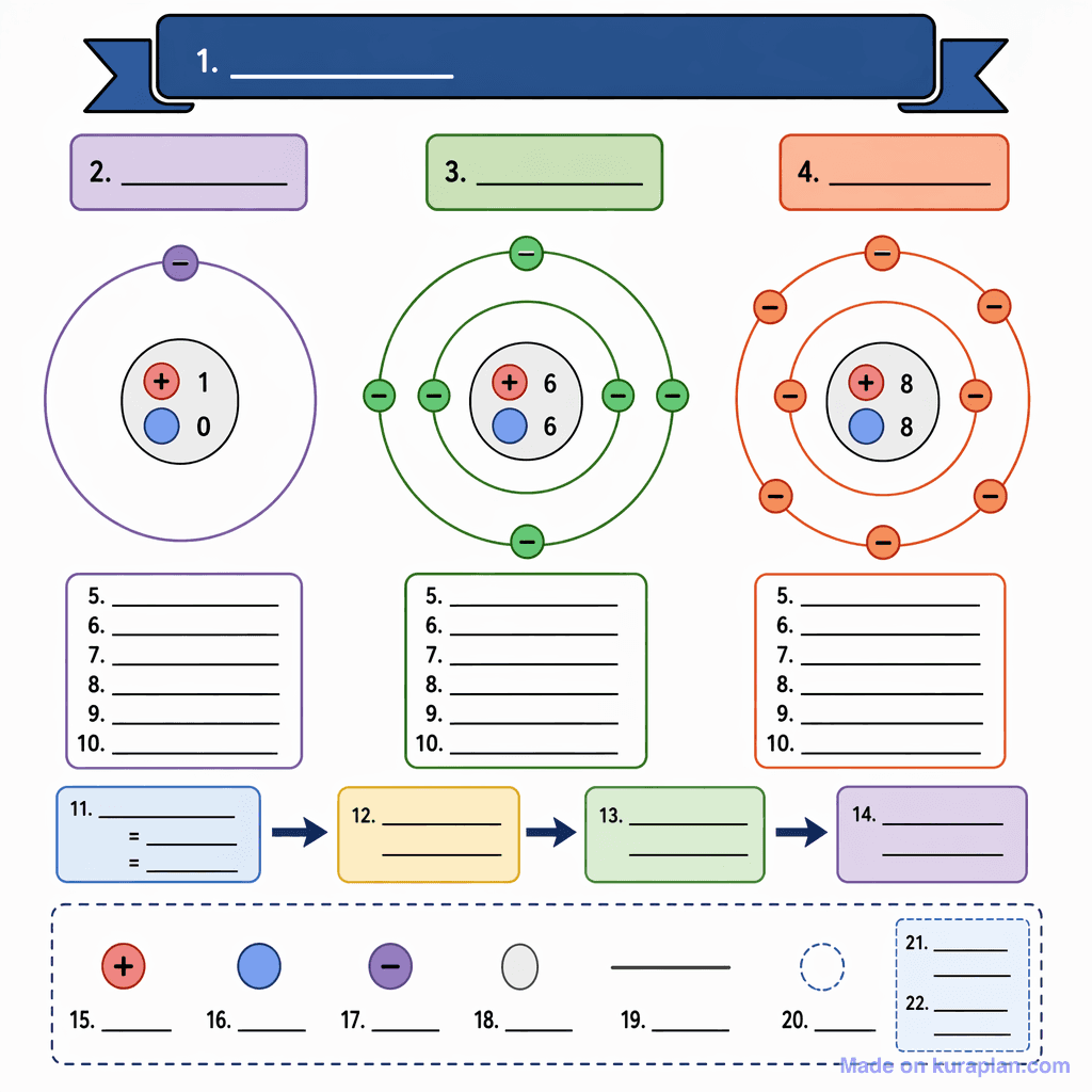 Bohr Atom Diagrams (detailed, unlabeled)