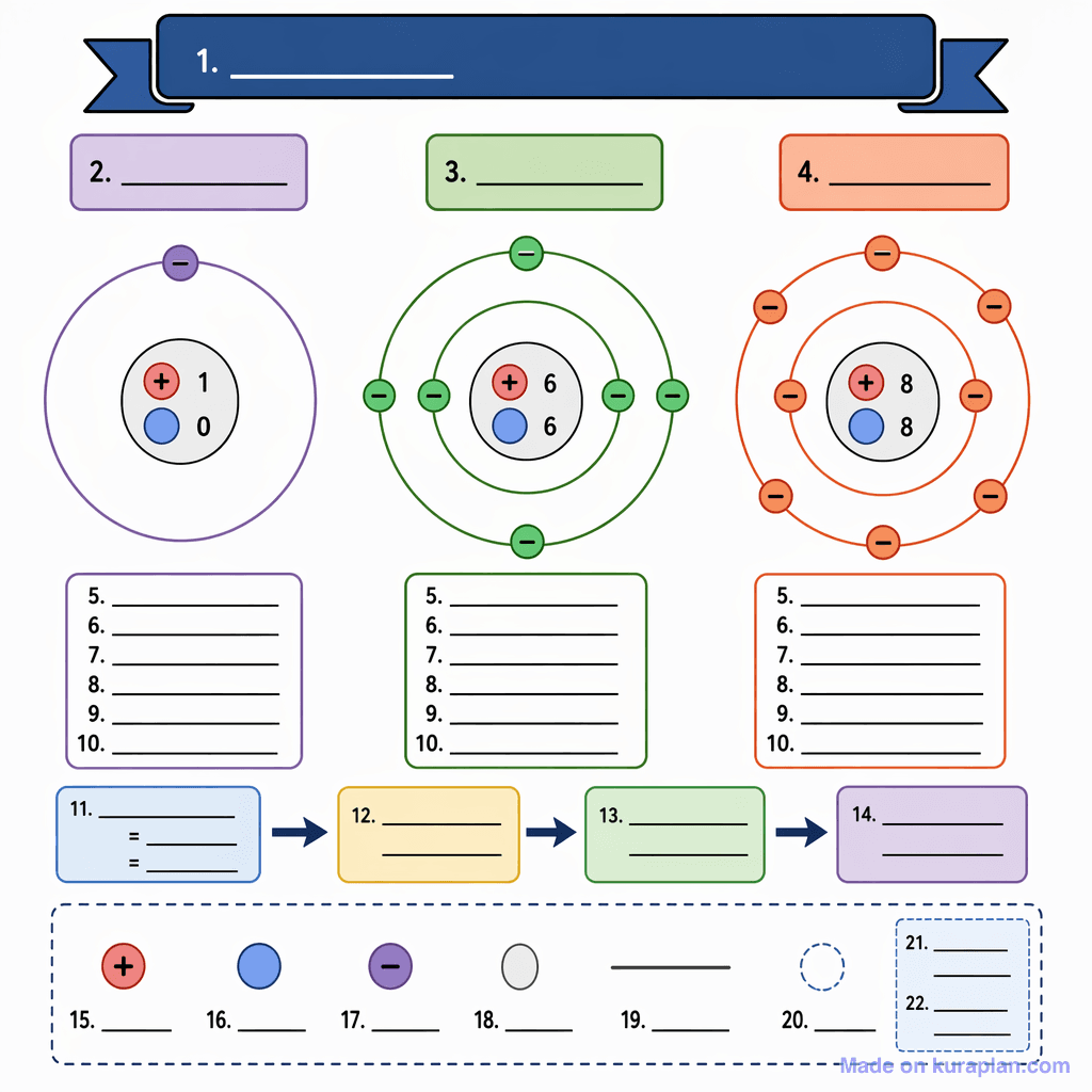 Bohr Atom Diagrams (detailed, unlabeled)