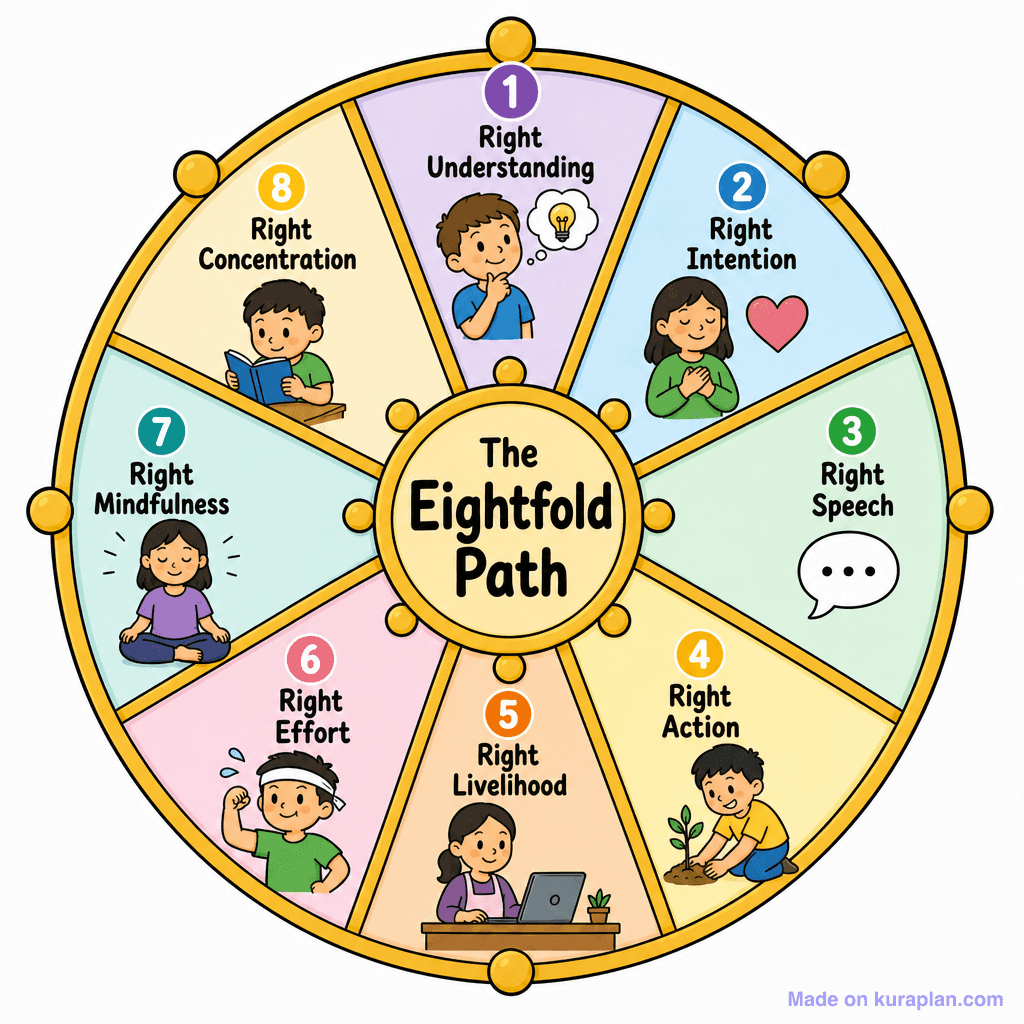 Buddhist Dharma Wheel Eightfold