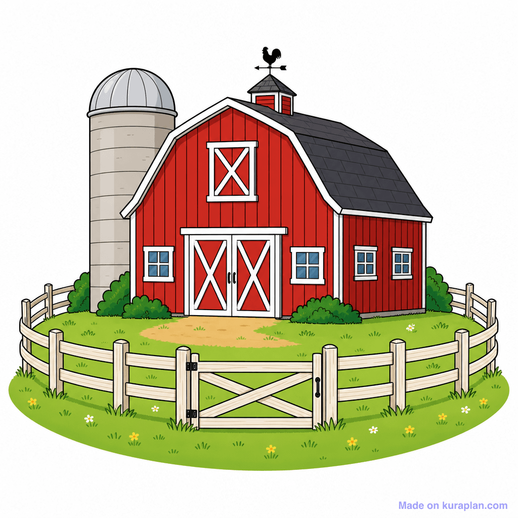 Building Farm With Barn