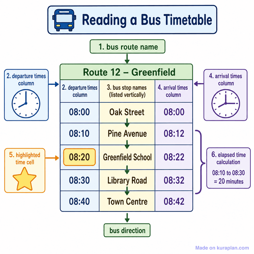 Reading a Bus Timetable (simple)