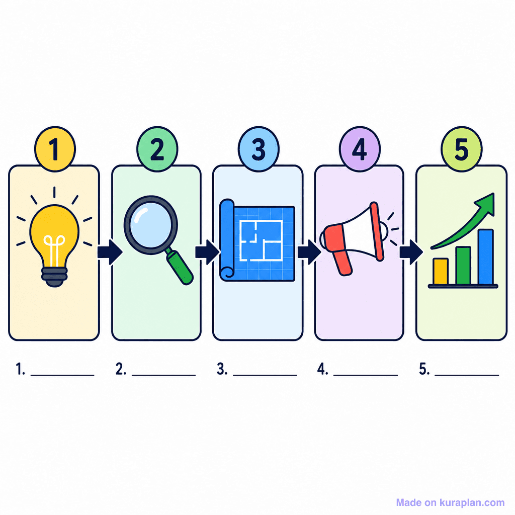 Business Development Stages Flowchart (simple, unlabeled)