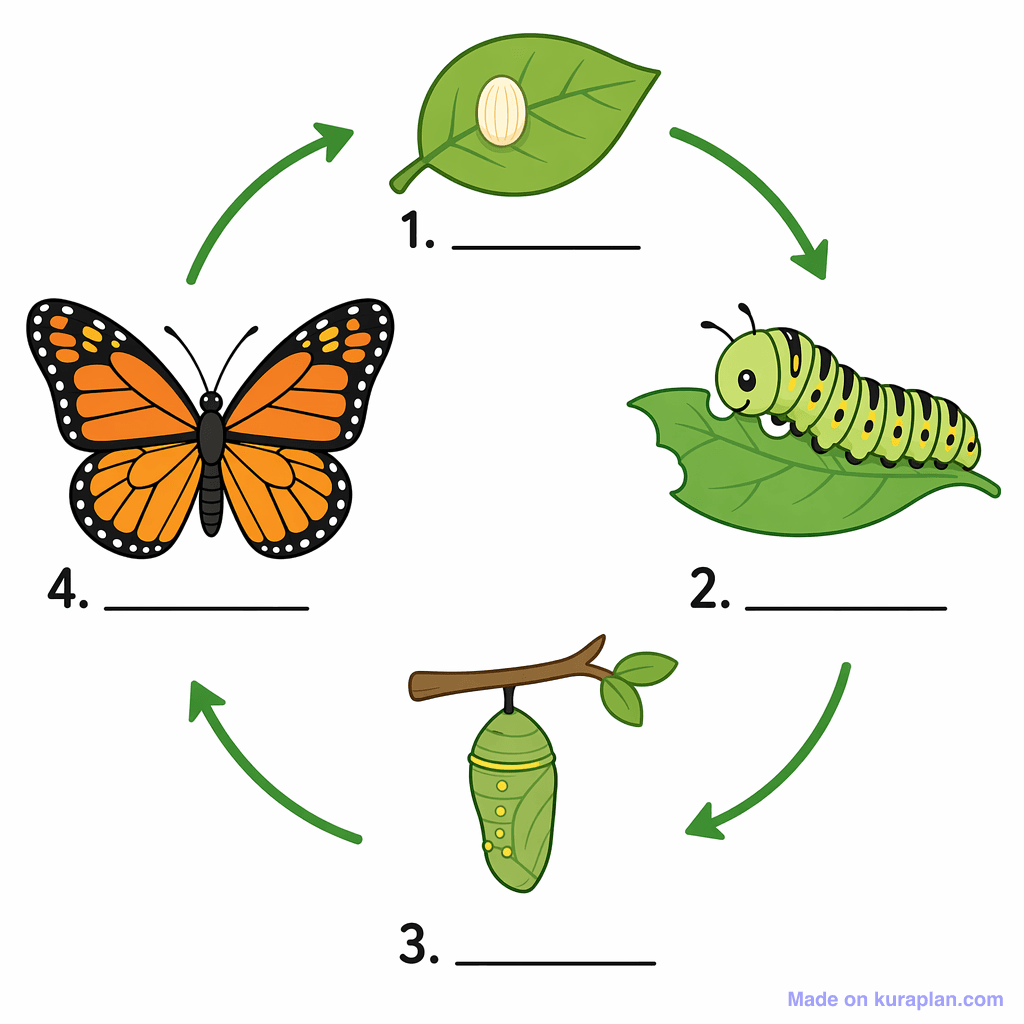 Butterfly Life Cycle (simple, unlabeled)