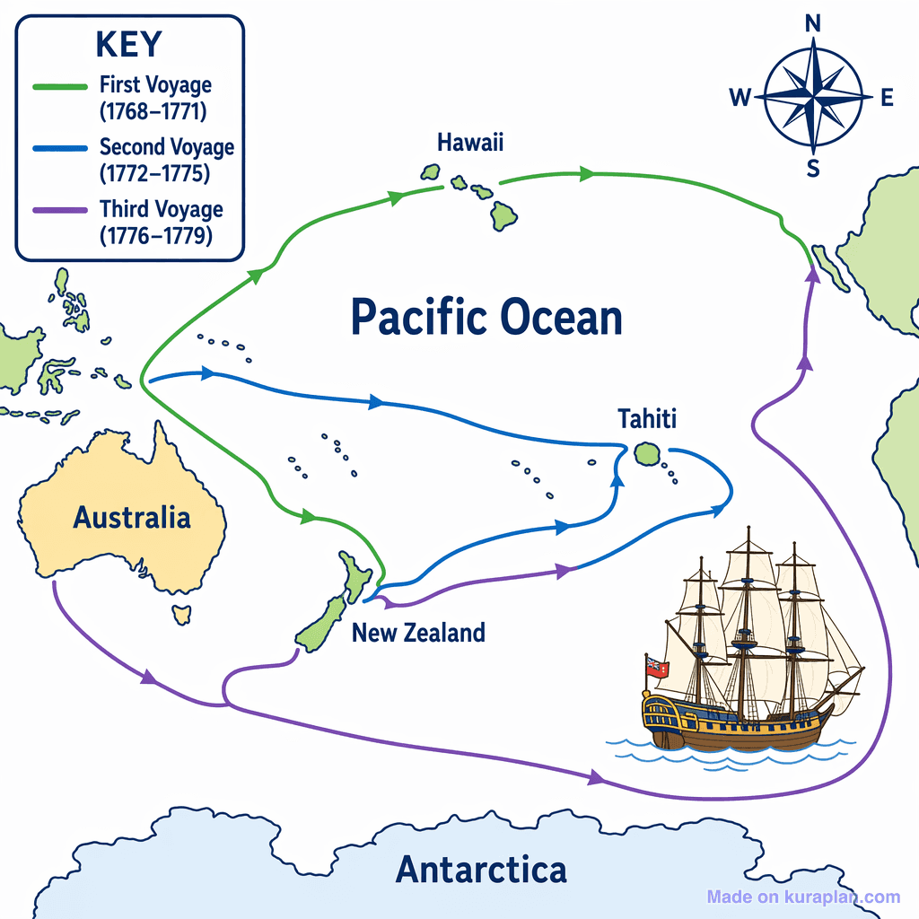 Captain James Cook's Pacific Voyages (simple)