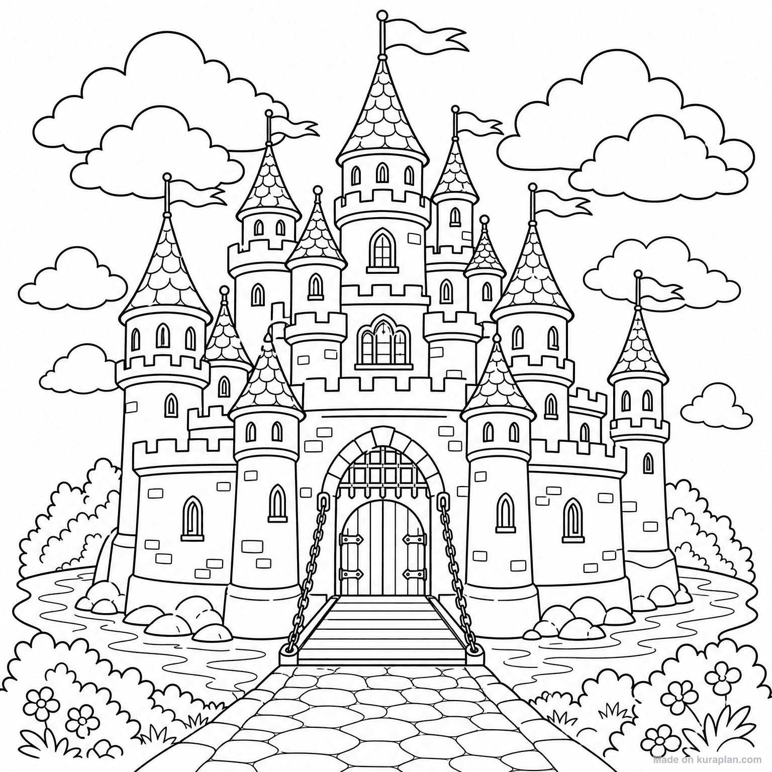 Fairy Tale Castle — Coloring Page
