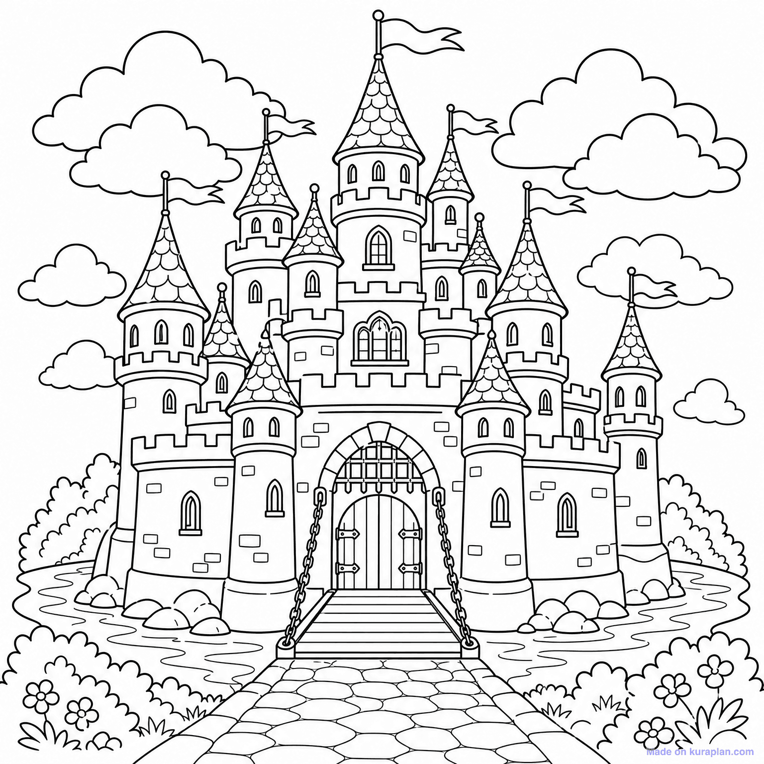 Fairy Tale Castle — Coloring Page