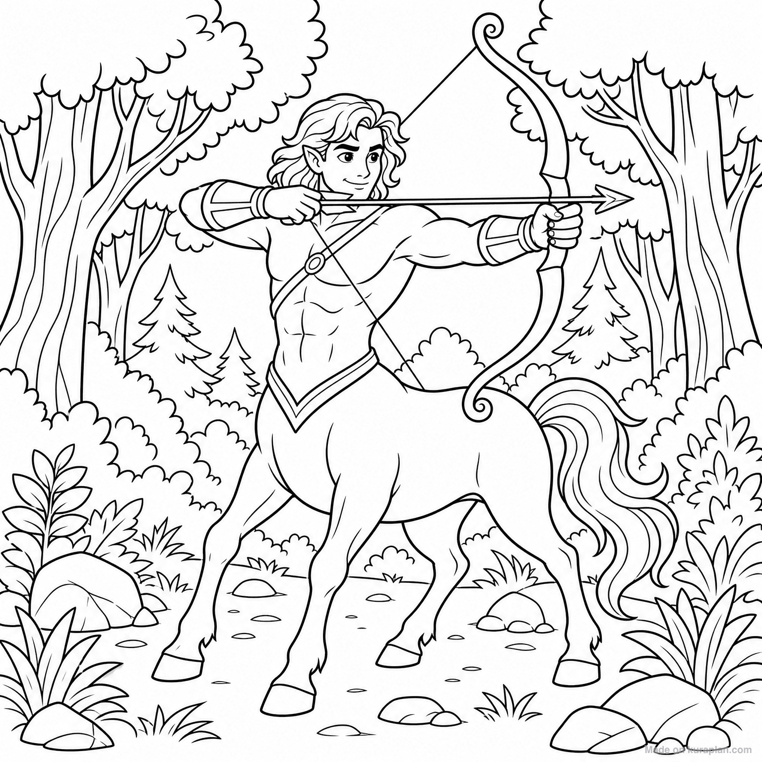 Centaur with Bow — Coloring Page