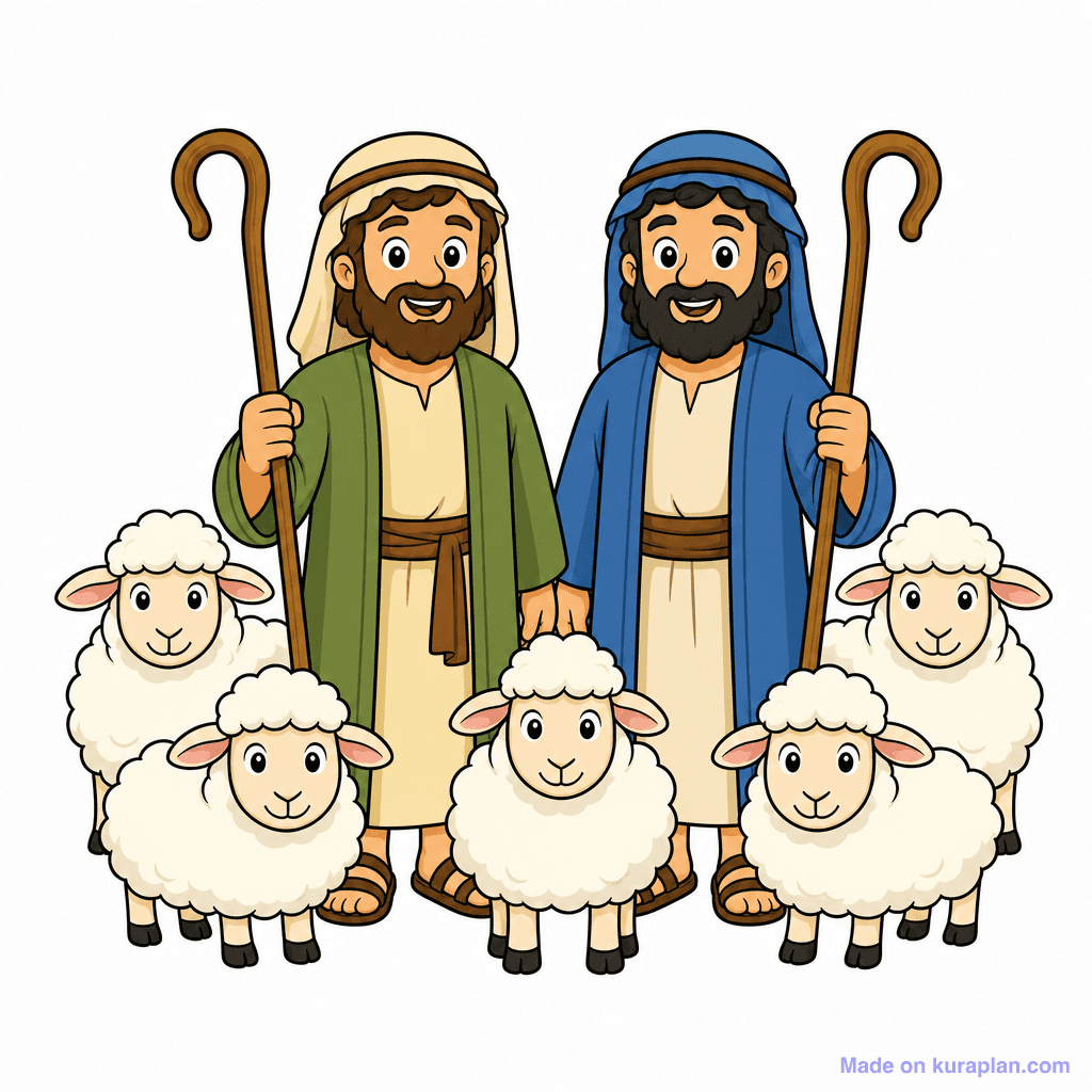 Christian Nativity Shepherds Sheep