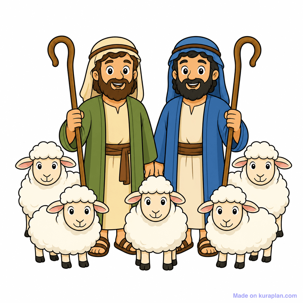 Christian Nativity Shepherds Sheep