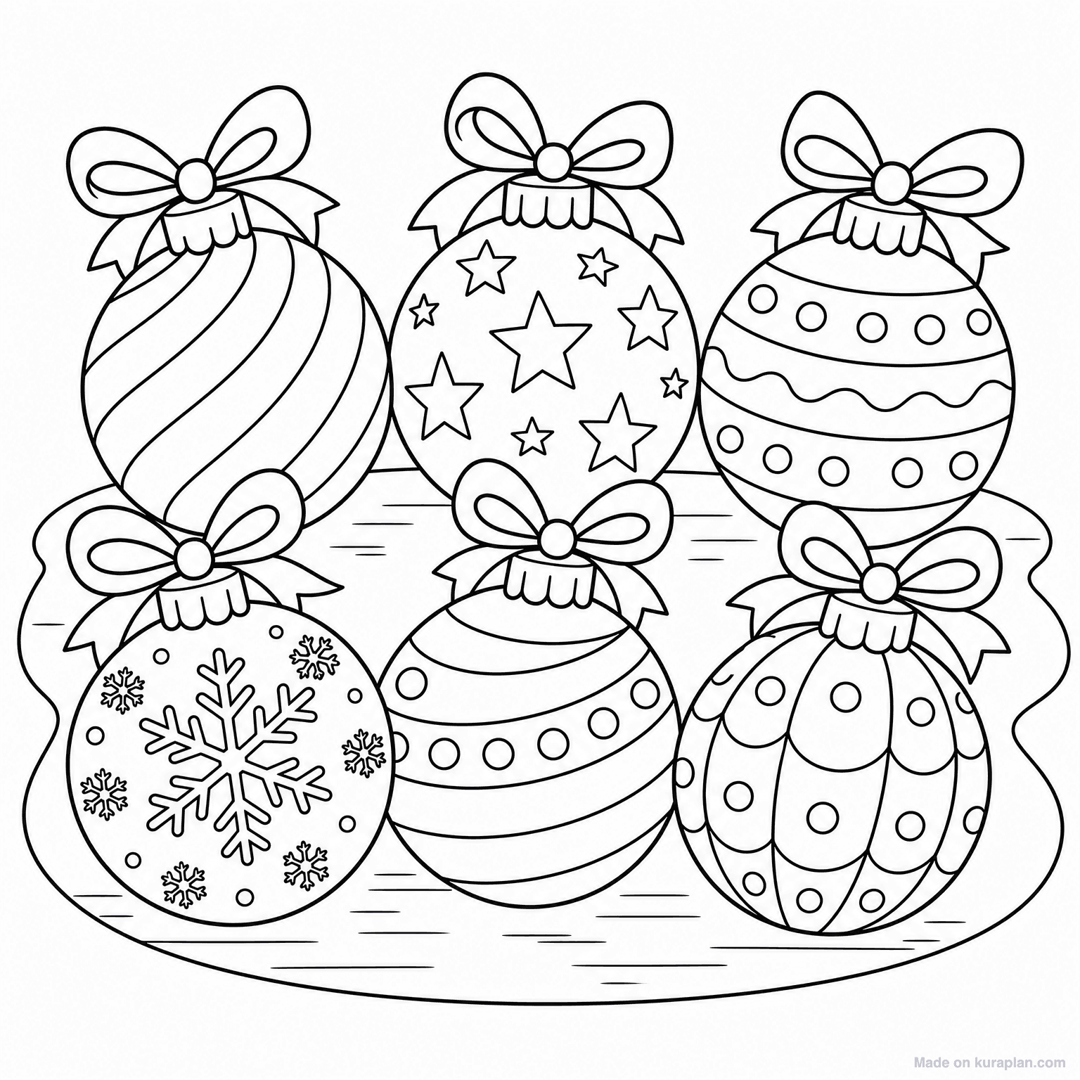 Christmas Ornaments Collection — Coloring Page