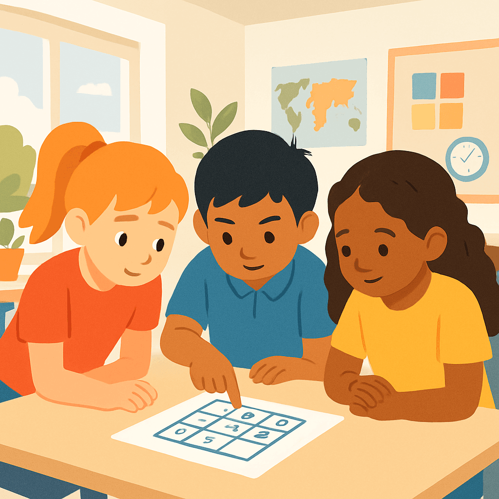 Students problem-solving together