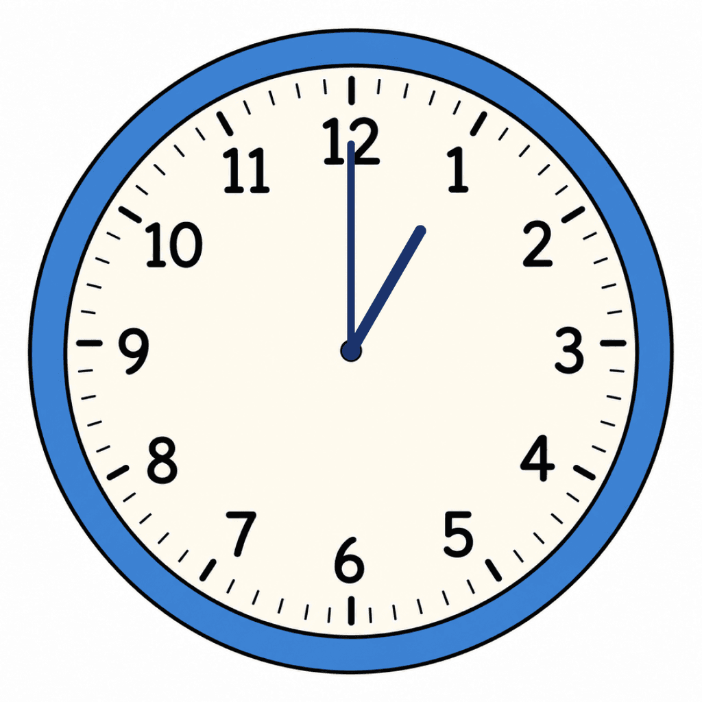 Clock Face — 1:00 (1 O'Clock)