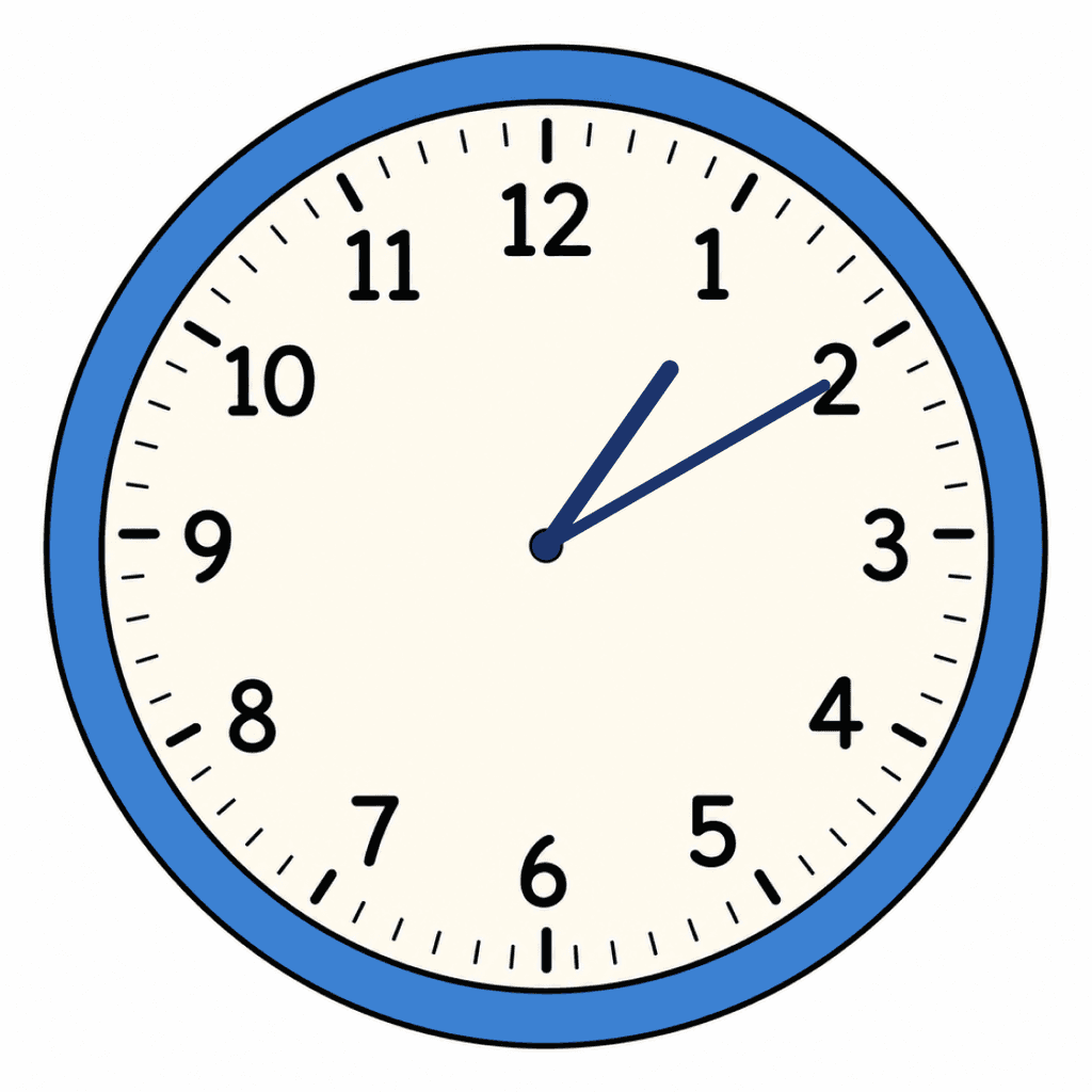 Clock Face — 1:10 (Ten Past 1)
