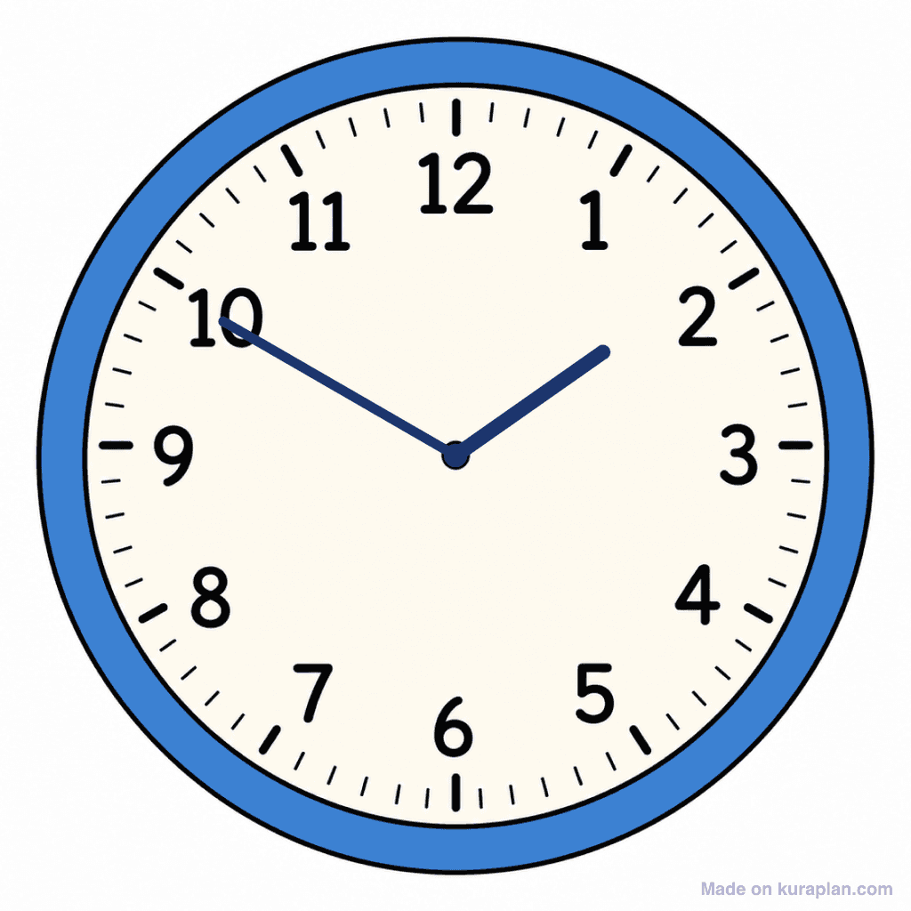 Clock Face — 1:50 (Ten To 2)