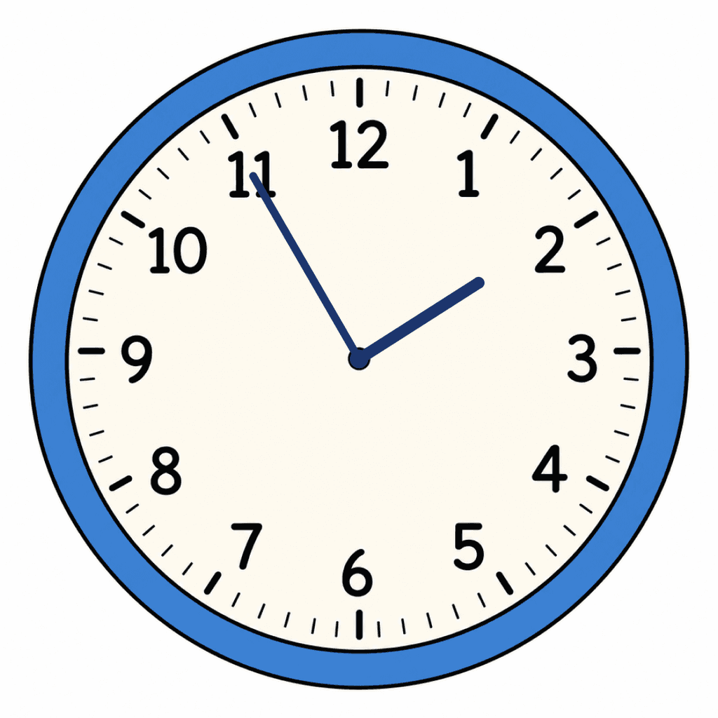 Clock Face — 1:55 (Five To 2)