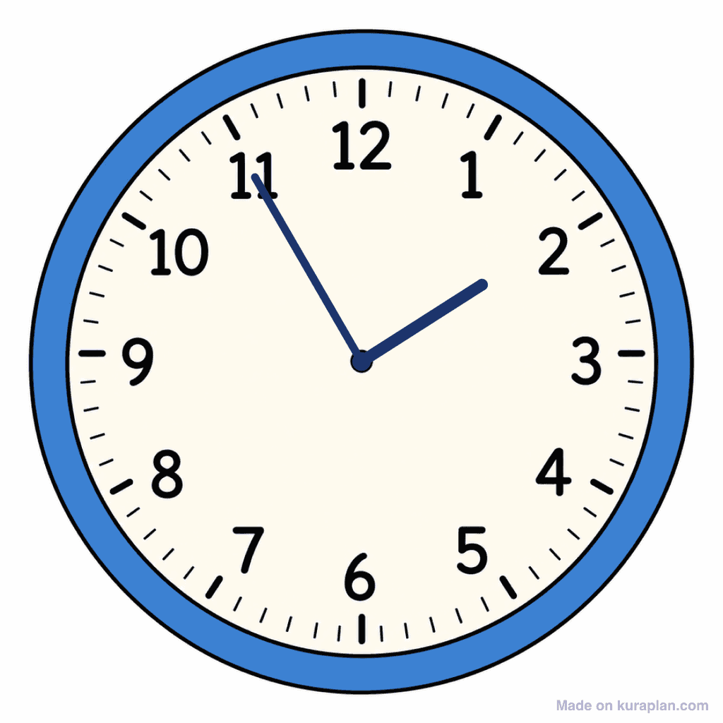Clock Face — 1:55 (Five To 2)