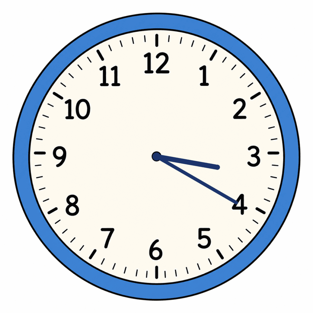 Clock Face — 3:20 (Twenty Past 3)