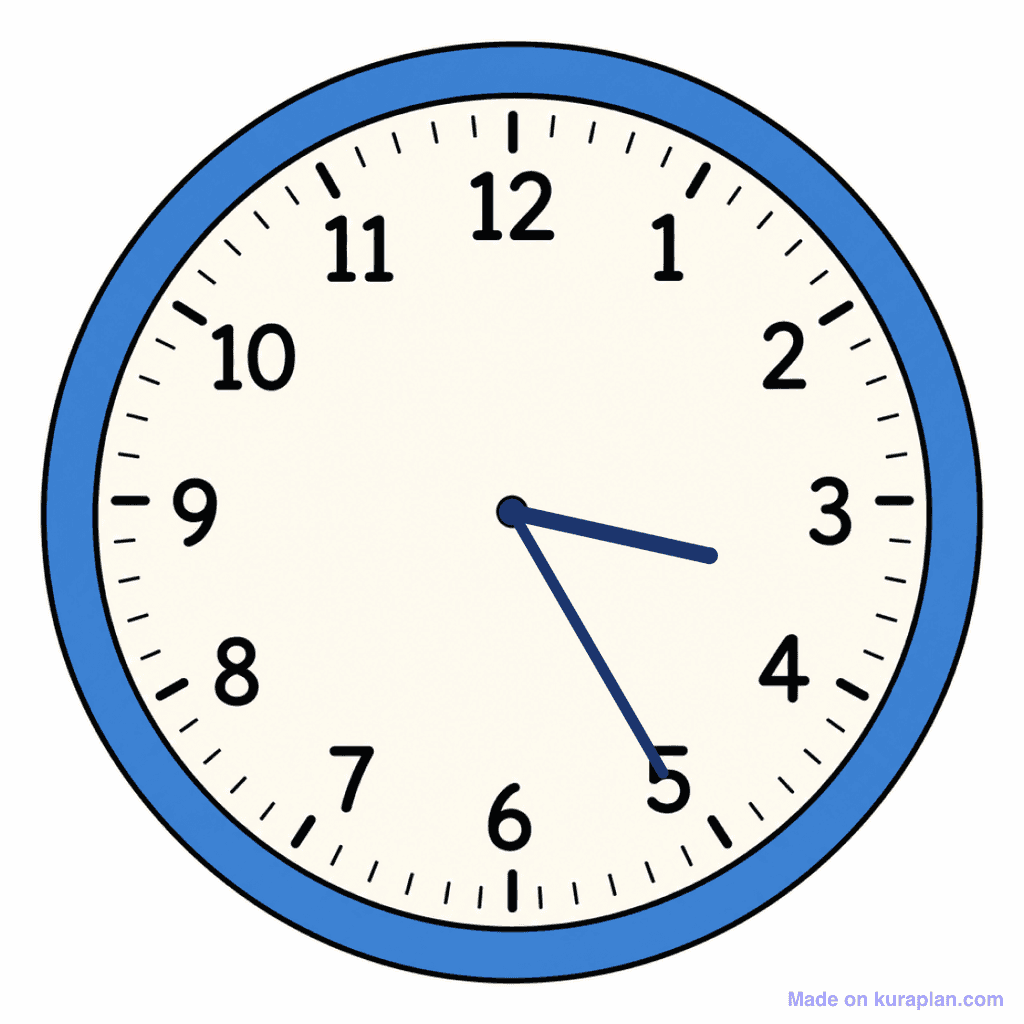 Clock Face — 3:25 (Twenty-Five Past 3)