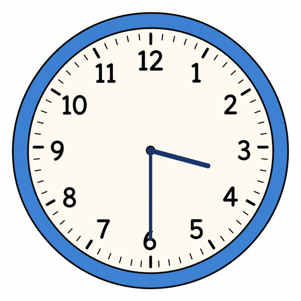 Clock Face — 3:30 (Half Past 3)