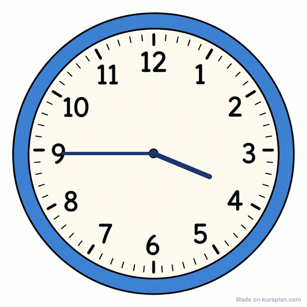 Clock Face — 3:45 (Quarter To 4)
