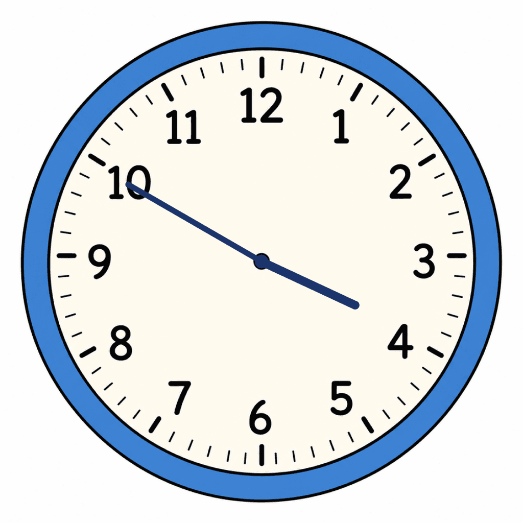 Clock Face — 3:50 (Ten To 4)