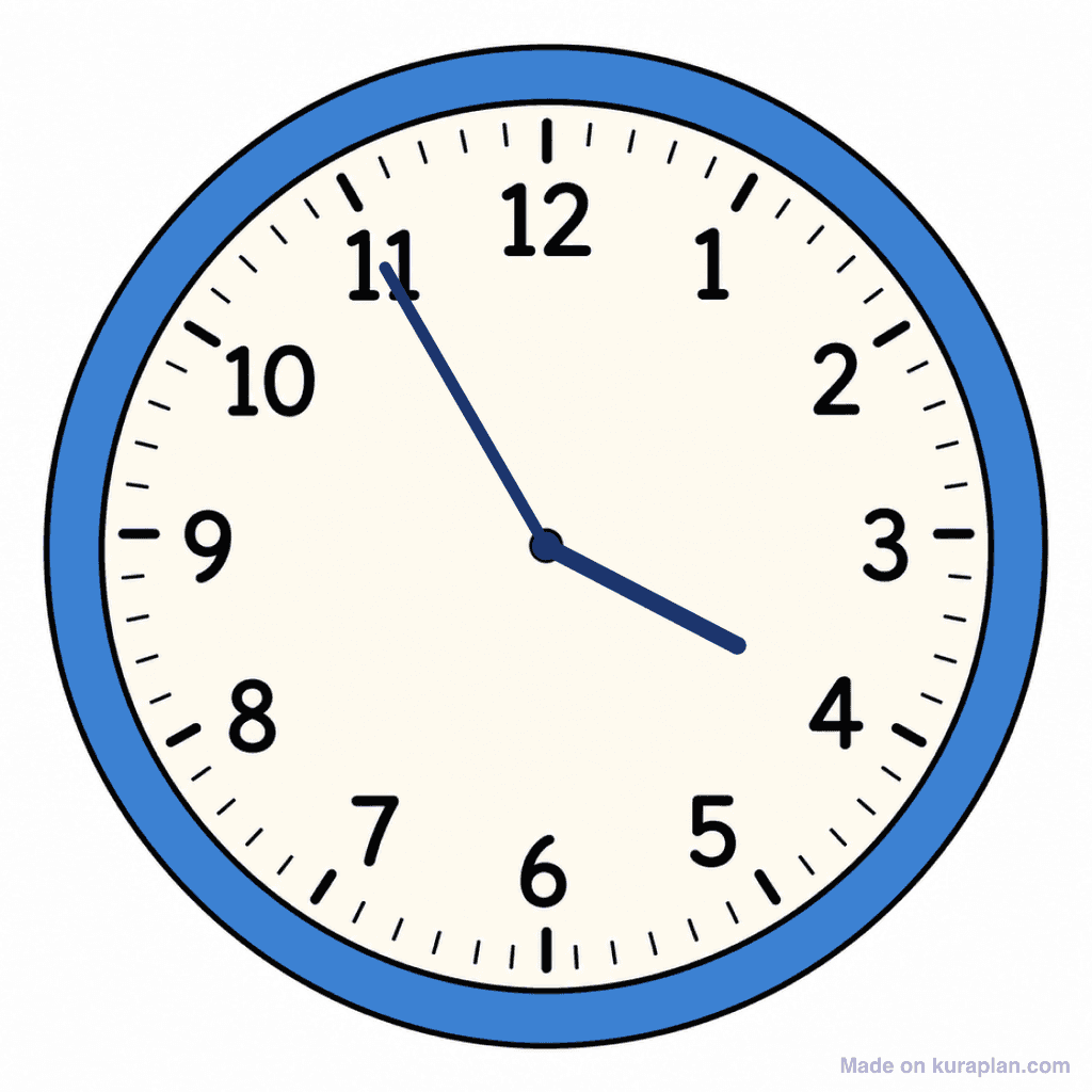 Clock Face — 3:55 (Five To 4)